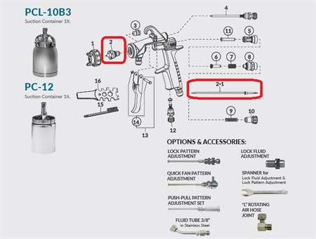 W-200 Integra FT Fluid Nozzle + Fluid Needle Set 1,2